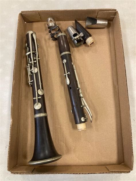 Lot Vintage Wooden Clarinet