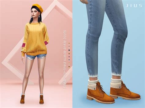 Pin By Jiussims On Sims 4 Finds Suede Ankle Boots Sims 4 Mods