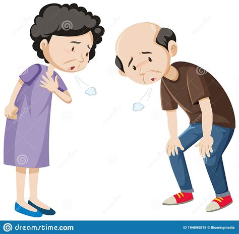 Elderly Couple Healthy And Sick Cartoon Vector