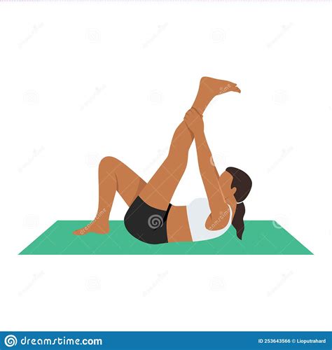 Woman Doing Hamstring Stretch 4 Exercise Flat Vector Illustration Stock Vector Illustration