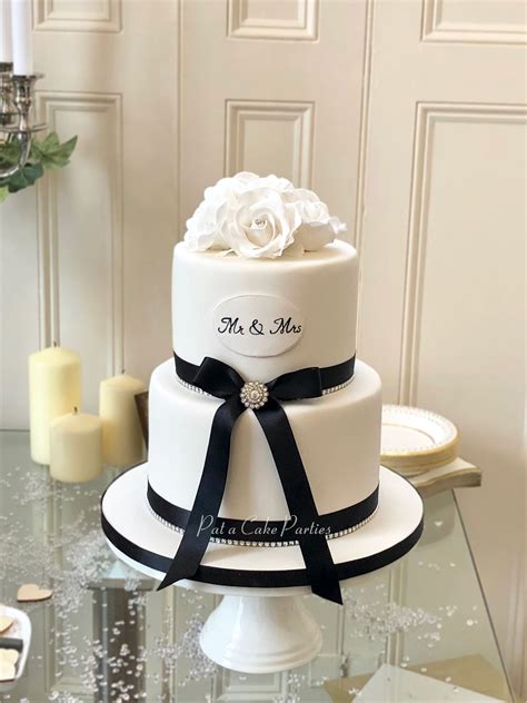 2 Tier Wedding Cake Simple Elegant Pasteles De Boda Sencillos Ideas