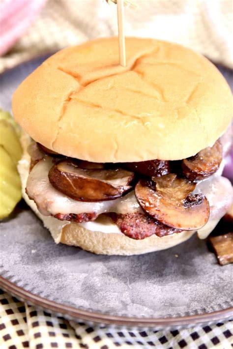 Grilled Mushroom Swiss Burgers Out Grilling