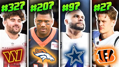 Ranking All 32 Starting Nfl Quarterbacks For 2023 From Worst To First
