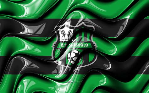 4k Free Download Sassuolo Flag Green And Black 3d Waves Serie A Italian Football Club Us