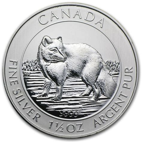 2014 15oz 8 Cad Canadian 9999 Silver Arctic Fox Coin
