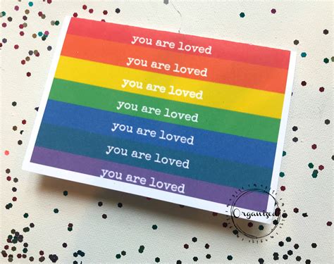 Rainbow Card Lgbtq You Are Loved June Is Pride Month Etsy
