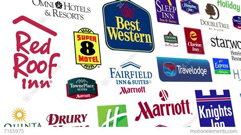 Hotel Brands Logo Loop Stock Animation 7165975