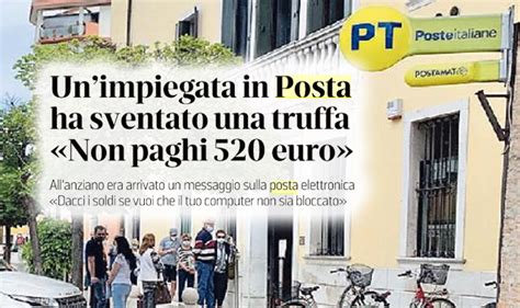 L Impiegata Di Poste Italiane Sventa La Truffa A Un Anziano Tg Poste