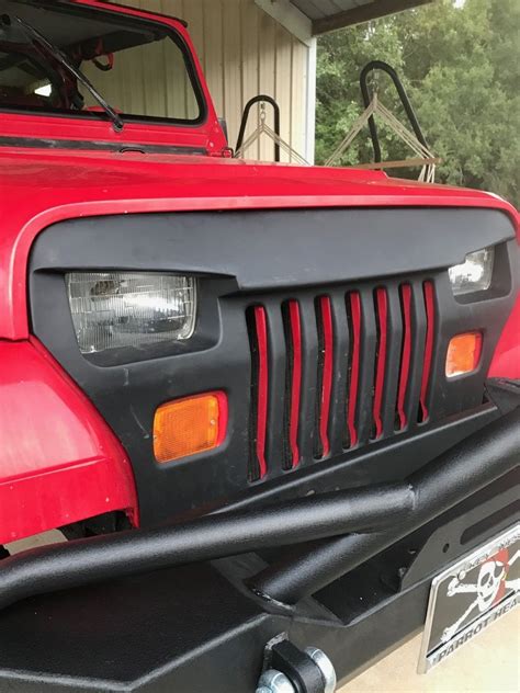 1987 95 Fits Jeep Wrangler Yj Overlay Grille Grill Mean Furious Angry
