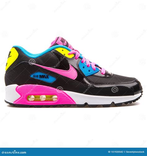 Nike Air Max 90 Mesh Black Pink Blue And Yellow Sneaker Editorial