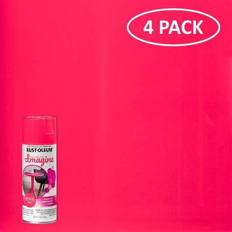 Rust Oleum Imagine 4 Pack Gloss Neon Pink Fluorescent Spray Paint Net