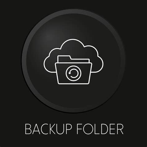 Premium Vector Backup Folder Minimal Vector Line Icon On 3d Button