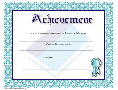 Achievement Award Certificate Template Download Printable Pdf