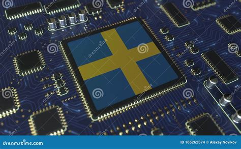 National Flag Of Sweden On The Operating Chipset Swedish Information