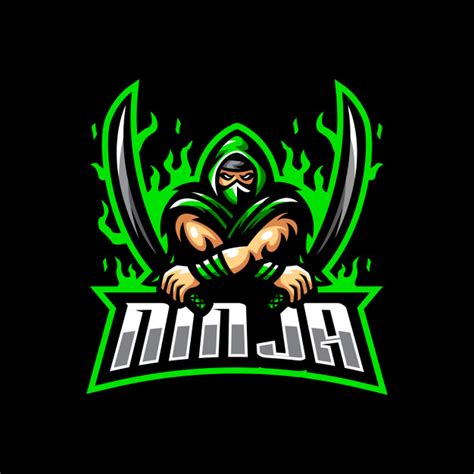Ninja Mascot Logo Esport Gaming Vetor Premium