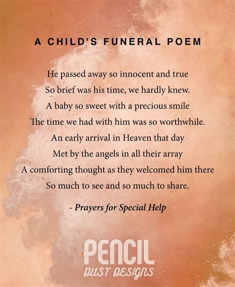 60 Elegant Funeral Poems For Child