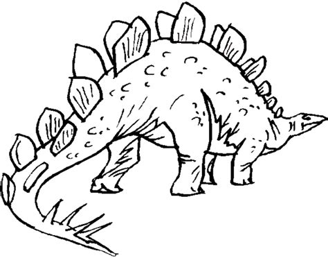 Cute Stegosaurus Coloring Page Vector Illustration On