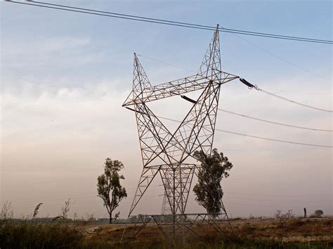 A Large Steel Based Electric Pylon Carrying High Tension Power Lines