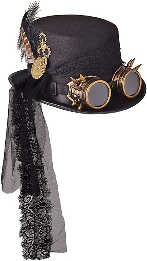 Cosdreamer Women Men Steampunk Top Hats Gothic Victorian Lace Veil