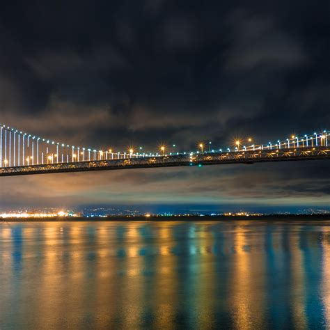 San francisco bay bridge at night. Download wallpaper: San Francisco Bay Bridge at Night ...
