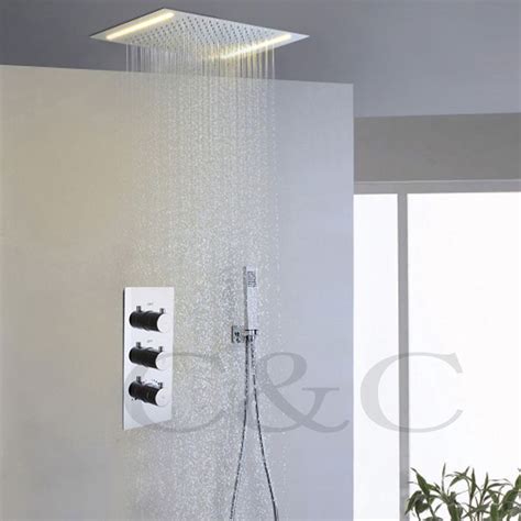 110v~220v Alternating Current Yellow Lamps Led Shower Head Large Water