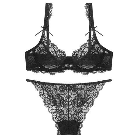 buy 2019 unlined lingerie set women lace ultra thin bra and panty sets