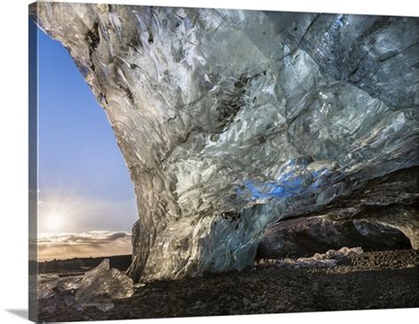 Ice Cave In The Glacier Breidamerkurjokull In Vatnajokull National Park Iceland Photo Canvas