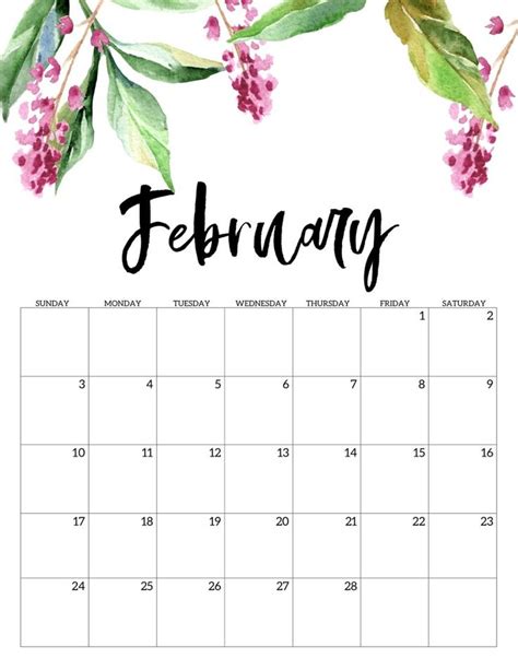 Free Printable Calendar 2019 Floral Paper Trail Design Free