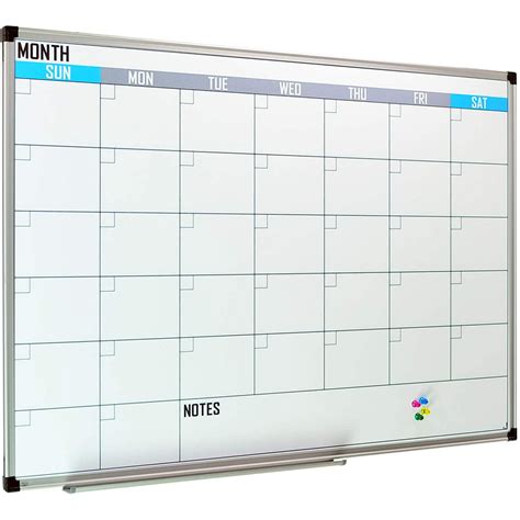 X Board Dry Erase Calendar Whiteboard Double Sided Magnetic White