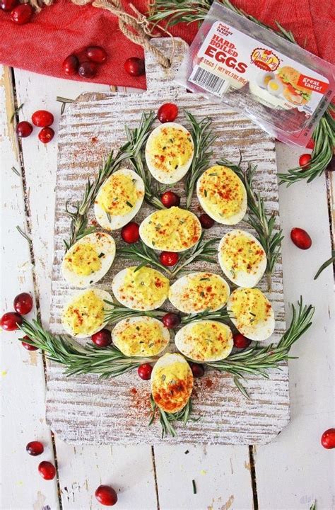 Christmas Deviled Eggs With Rosemary Recipe Christmas Food Dinner