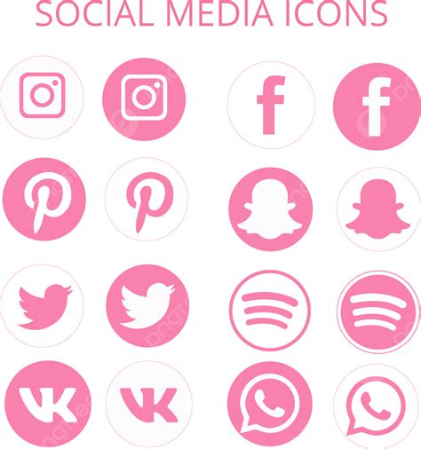 Iconos De Redes Sociales Png Redes Sociales Rosado íconos Png Y