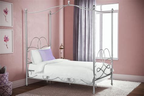 Princess lace canopy mosquito net no frame for twin full king queen bed ca. Dorel Home Furnishings Fancy Silver Metal Canopy Twin Bed ...