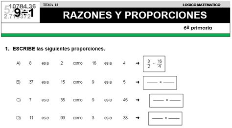 Descargar Razones Y Proporciones Matematica Sexto De Primaria