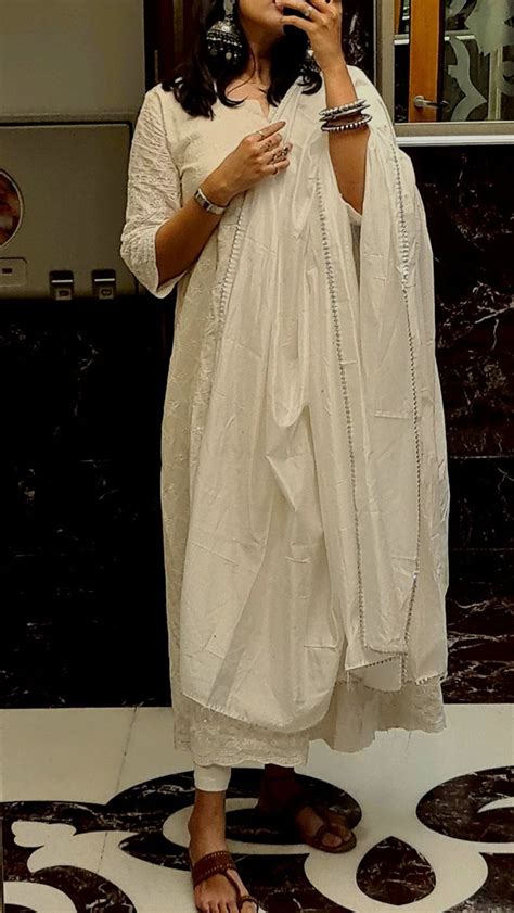 Indian Dress White Kurti Aesthetic Fashion Design Dress Aesthetic