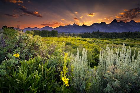 Wallpaper Wyoming Usa Sunset Beautiful Landscape 4579x3057