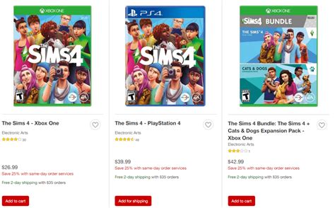 Target Sale 25 Off The Sims 4 On Consoles Wsame Day Ordering Simsvip