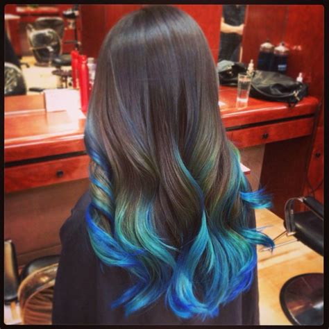 Long Layered Hair Cut Yelp Blue Hair Hair Styles Ombre Hair