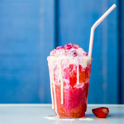 Strawberries And Milk Shaved Ice Raspado Recipe Myrecipes