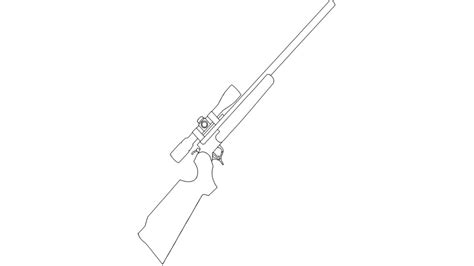 How To Draw An Sniper Rifle Gun Very Easy Youtube