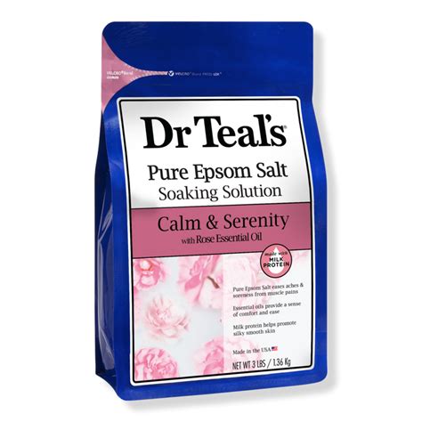 Pure Epsom Salt Soak Calm And Serenity With Rose Essential Oil And Milk Protein Dr Teals Ulta