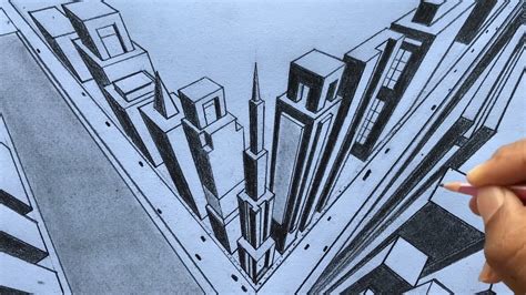 How To Draw A City Using 3 Point Perspective Step By Steps Otosection