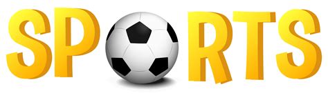Font Design With Word Sports With Soccer Ball 550158 Vector Art At Vecteezy