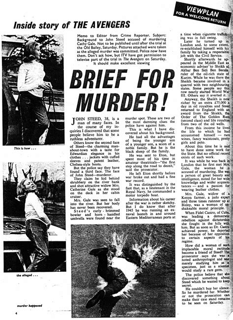 The Avengers Tv Times September 20 1963 Brief For Murder
