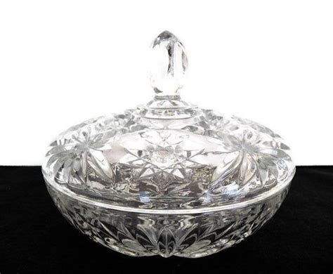 Vintage Glass Candy Dish Covered Candy Dish Round Candy Dish Etsy Glass Candy Dish Glass