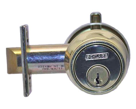 Schlage B250 Series Gatelatch Single Cylinder Deadbolt Bright Brass