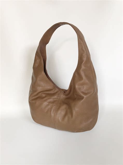 Brown Leather Hobo Bag Purse Slouchy Handbags Handmade Bags