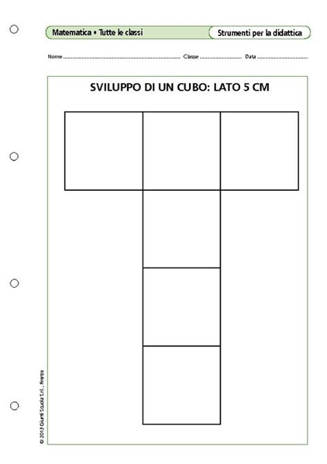 Sviluppo Di Un Cubo Lato 5 Cm Giunti Scuola