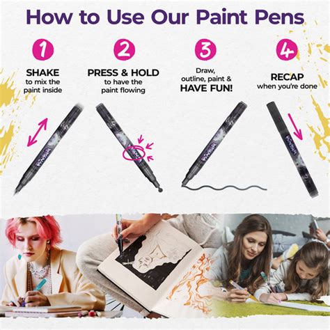 Pintar Metallic Markers Paint Metallic Paint Pens Fine Point Extra