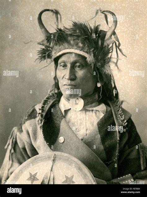 Native American Indian Chief Wetsit Assiniboine Indian Stock Photo