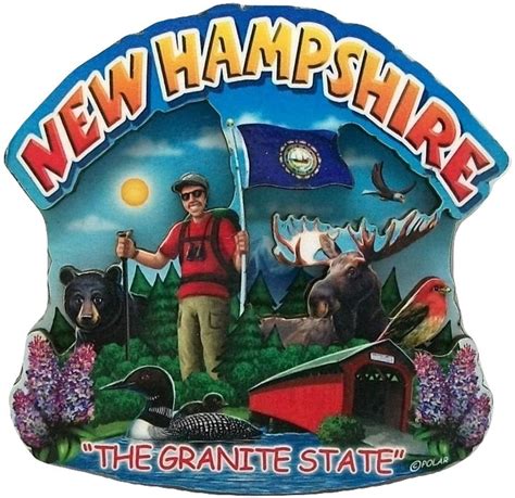 New Hampshire The Granite State Artwood Montage Fridge Magnet